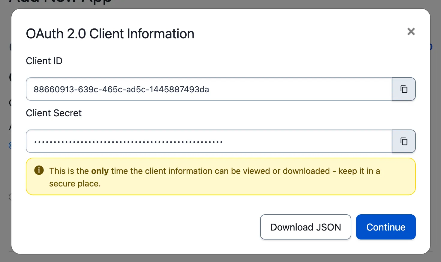 Client ID and Client Secret